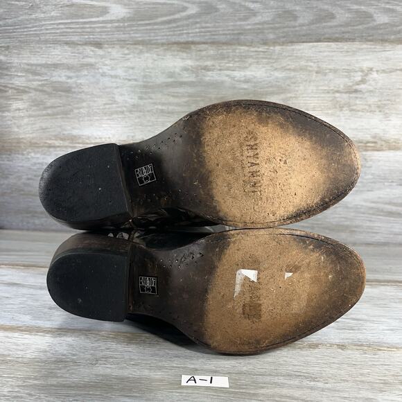 Shyanne Women's Dark Romance Black Leather Floral Cowboy Western Boots Size 7.5 - Picture 10 of 10